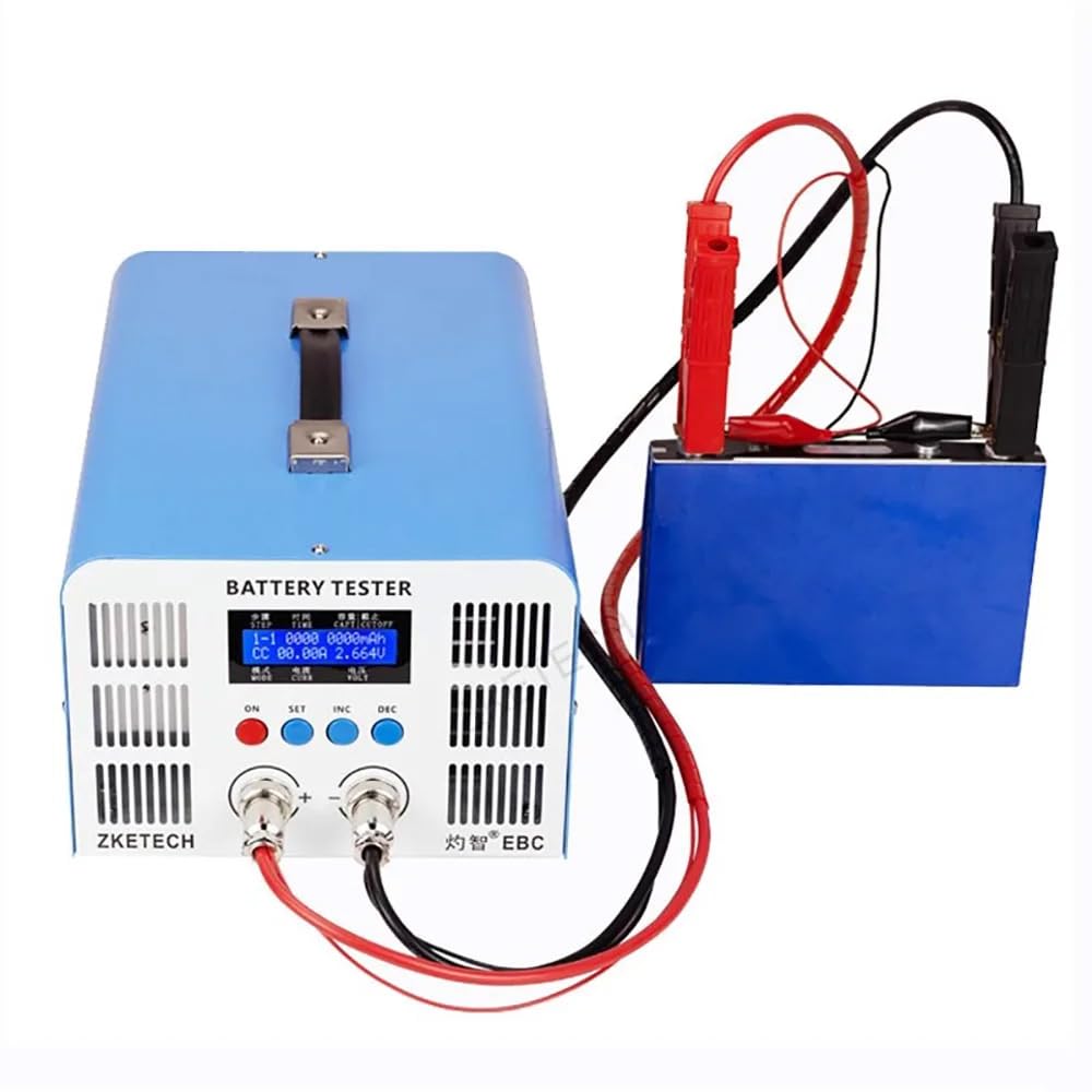 Toplionace Probador de Descarga de Baterías de Litio de 50A, Medidor de Capacidad de Baterías de Potencia Ternaria LiFePO4/Li-Ion, Programable en 6 Pasos, EBC-A50L