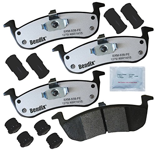 Image of Bendix Fleet Metlok MKD1279FM Semi-Metallic Rear Brake Pads for Ford Expedition 2017-2007, Lincoln MKT 2015-2013, MKT 2019-2017, Navigator 2017-2007