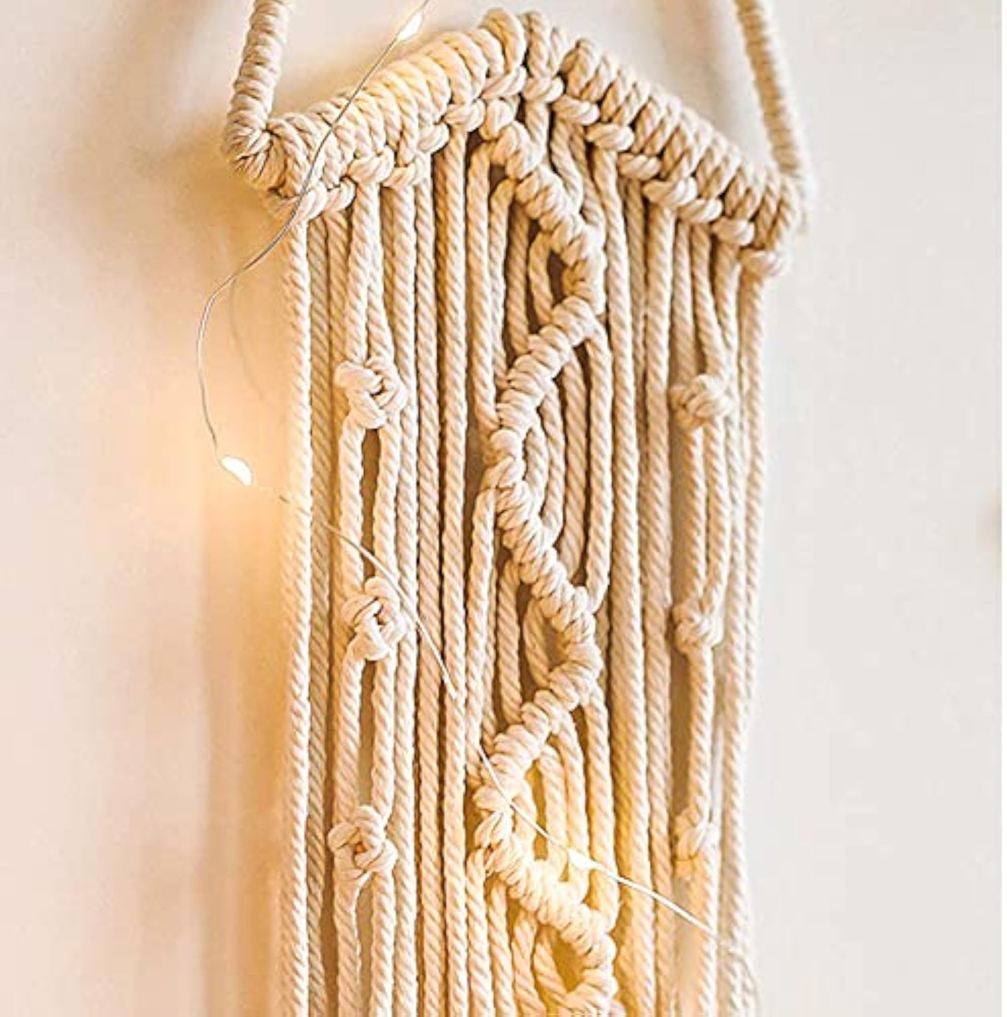 Macrame Woven Wall Hanging Star Dream Catcher, Boho Chic Decor