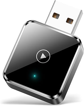 Mini Wireless CarPlay Adapter for iPhone - Wireless CarPlay Dongle Box, 5.8GHz WiFi, Bluetooth 5.2, USB-A, USB-C, Black, Plug and Play, Low Latency