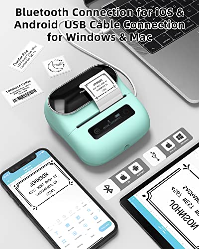 Image of Phomemo M220 Label Maker, 3.14 inch Bluetooth Thermal Label Printer | for Address, Barcode & Product Label, Portable Small Printer Compatible with Phone, Tablet & PC