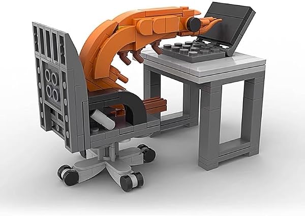 DIY Desk Mini Working Shrimp Man Figure Model Kit, Creative Funny Desktop Ornament Gift for Boys and Girls - 4
