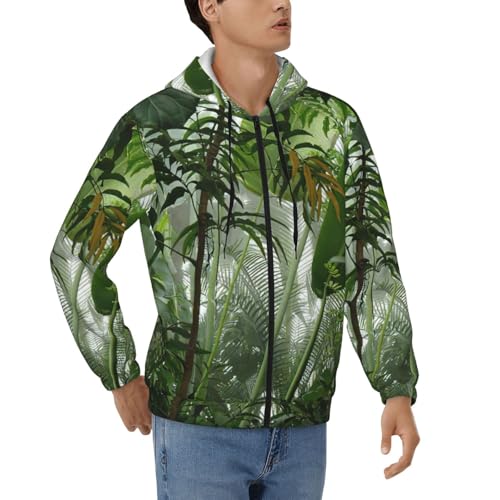 Sweat à capuche zippé forêt tropicale EdWal décontracté pour homme