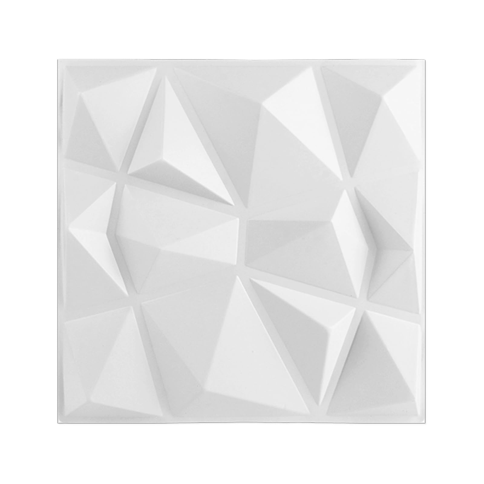 AKOLAFE 30 pannelli da parete adesivi 3D, 30 x 30 cm, pannelli fonoassorbenti con design a diamante bianco, pannelli da parete per videogiochi, adesivi da parete fai da te, pannello da parete in PVC