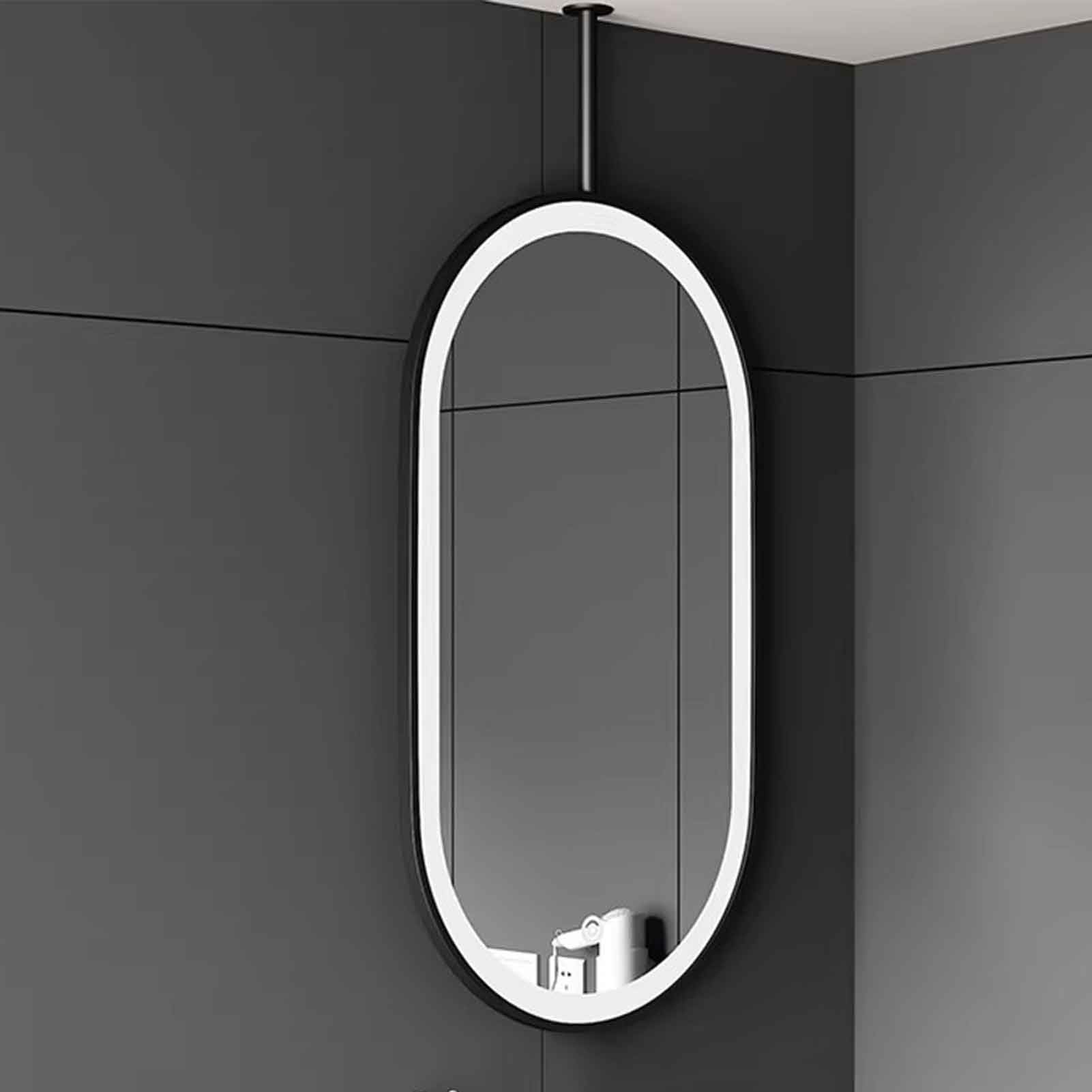 FGXHHS Dimmable LED Vanity Mirror for Bathroom, Floating Rod Design HD Home Decor Over Sink Bathroom Use(50cmx100cm)