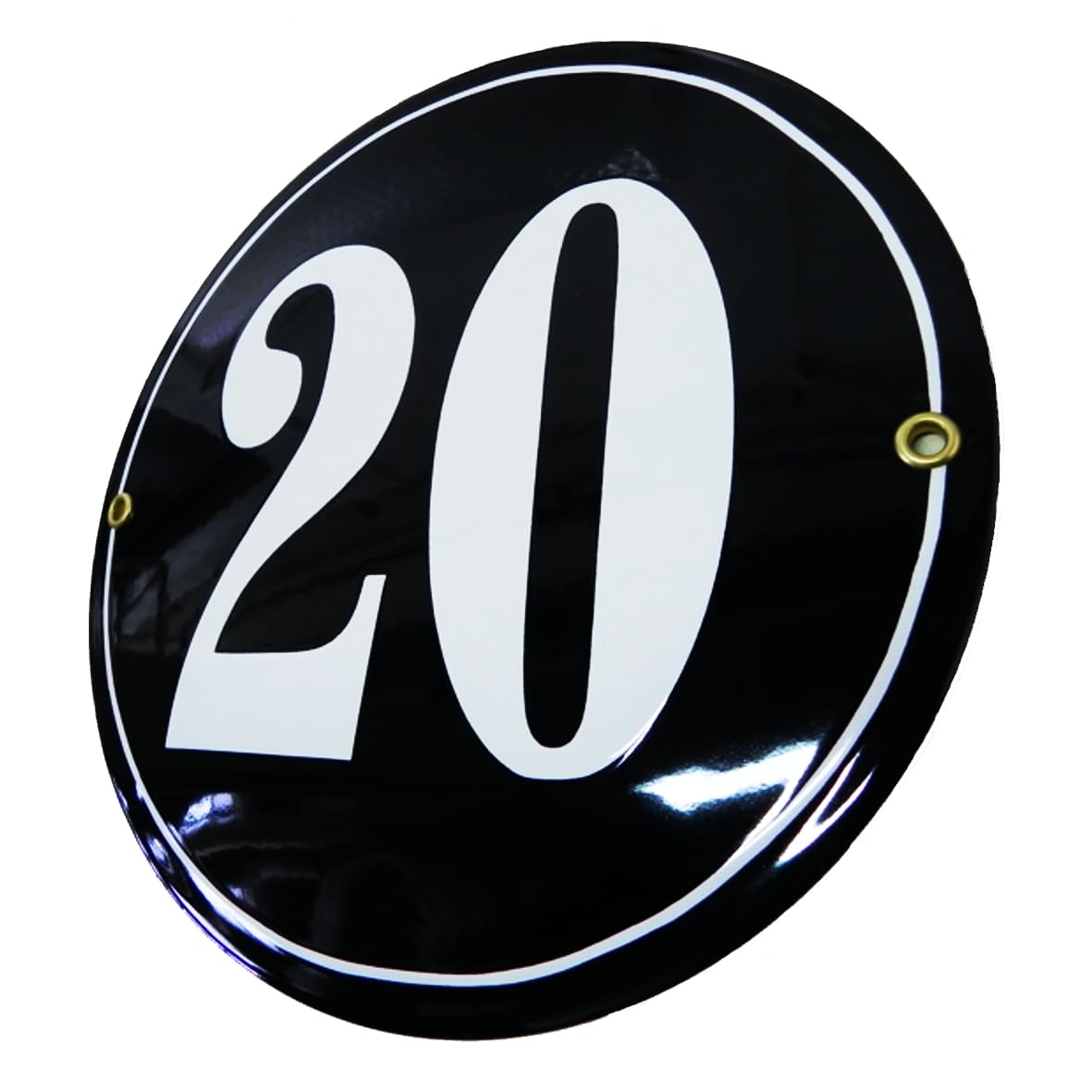 Numéro de maison | Rond Ø 20 cm | plaque emaillée personnalisée panneau de porte | Numéro de rue, Plaque Numéro de Maison, Plaque Signalétique extérieure, Panneau de Porte