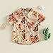 KtwHarnu Western Baby Boy Clothes Cow Print Short Sleeve Button Down Shirt Lapel Neck T-Shirt Toddler Cowboy Summer Tops (Brown Western Boots, 3-4 Years)