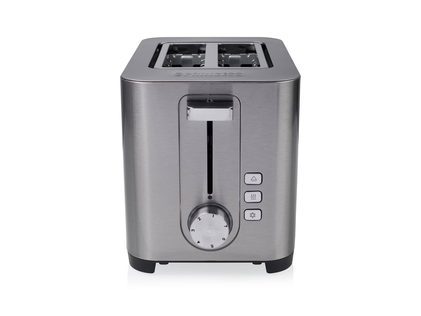 Princess Tostapane 2 Fette 850W | Acciaio Inox Con Funzioni Scongelamento E Riscaldamento | Compatto Per Campeggio 01.142400.01.001