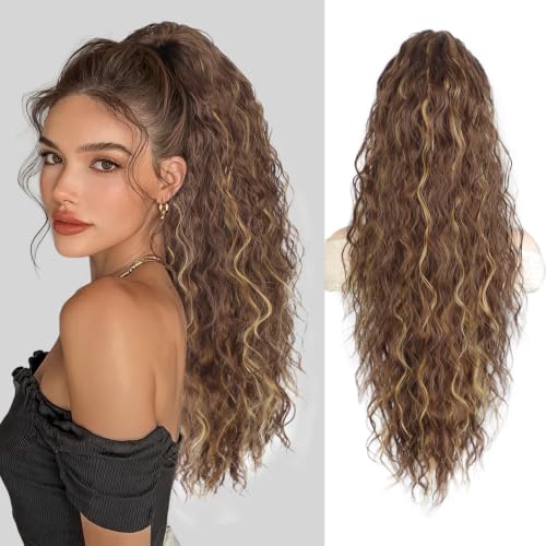 Stamped Glorious Ponytail Extension 26 Inch Curly Claw Clip Hair Extensions