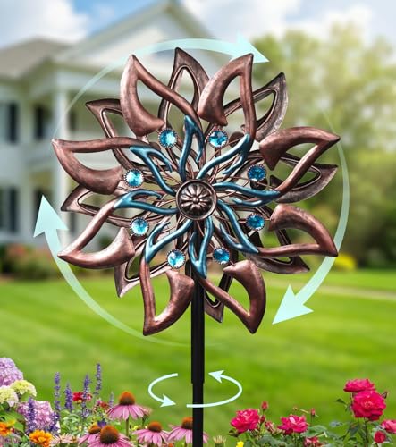 VUFOZ 360° Garden Wind Spinner for Outdoor Yard Art