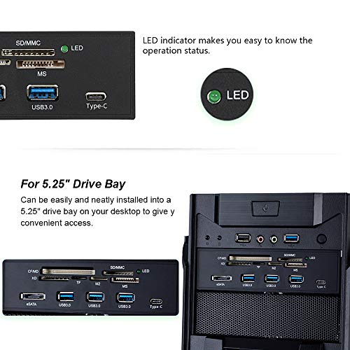Docooler Sunshine-tipway STW 5,25 polegadas leitor de cartão interno mídia painel frontal multifunci