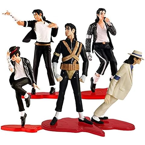 BOMJJOR 5 Stück Michael Jacksn Actionfigur Rock King Classic Album Puppen Actionfigur Spielzeug Spielset Cover