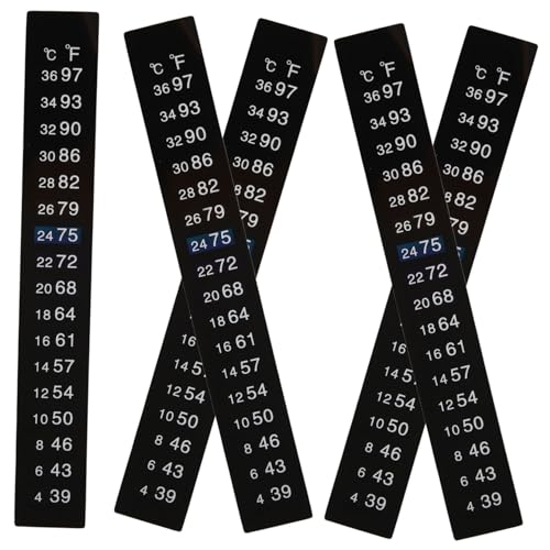 OFFSCH 5pcs Stick on Thermometer Sticker Brewing Thermometer for Brewing Sticker Strips Tank Temperature Monitor
