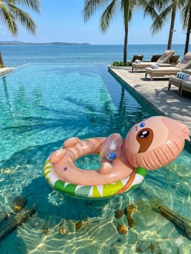 Image of Inflatable Kiddie Float | Water Baby Floater for Kids| Safe Anti-flip Diaper Style Swim Tube Rider| Swim Pool Tube for Toddlers|Multicolor Cute Swimming Pool Safety Seat (See-Me-Sit Seal)