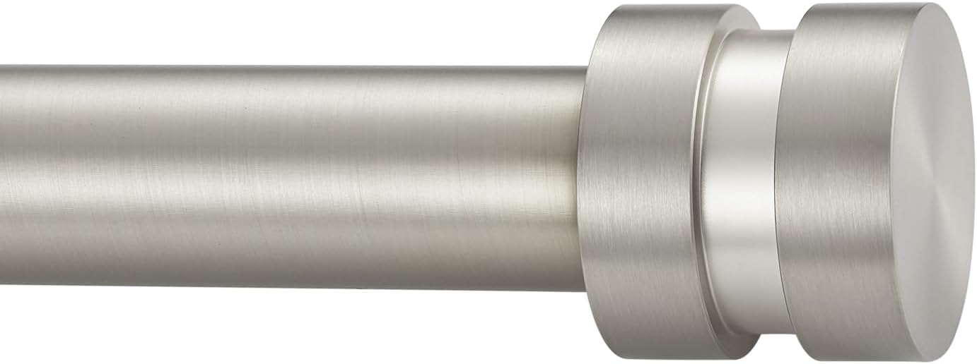 12-20 inch Short Adjustable Matte Nickel Curtain Rods,1 inch Diameter Heavy Duty Side Curtain Rod Set with Aluminum Finals for Windows, Door, Drapery, Closet Matte Nickel 12-20"