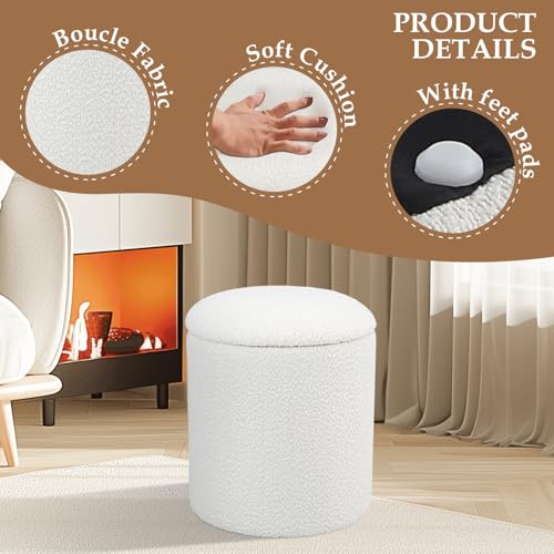 Repose-pieds salon moderne et pouf rembourré de rangement - 6