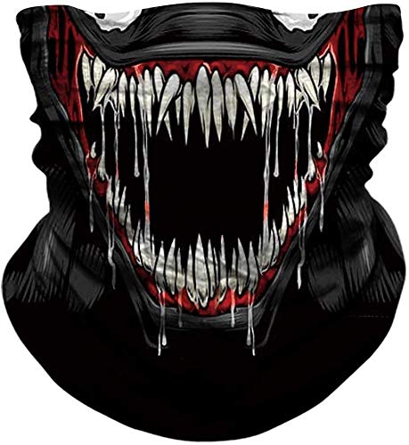 Skull Face Mask - UV Sun Mask Dust Wind Neck Gaiter, Half Face Mask for Motorcycle Riding Skeleton Bandana, Seamless Headwear Tube Mask for Fishing Hunting Cycling Men Women