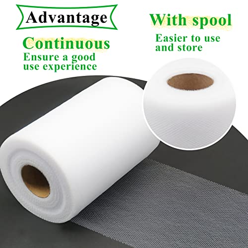 white tulle fabric rolls 6 inch by 100 yards 300 feet fabric spool tulle ribbon for diy white tutu bow baby shower birthday party wedding decorations christmas gift wrapping craft supplies