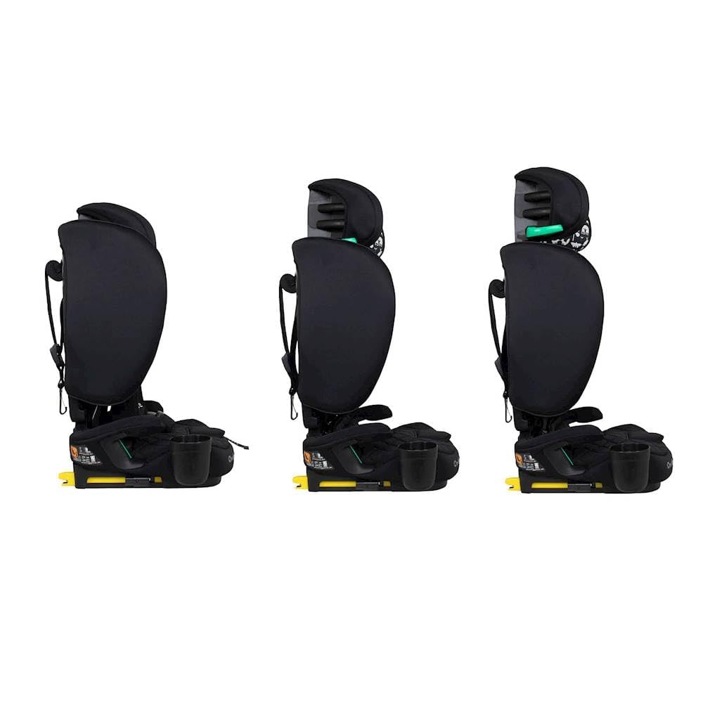 Cosatto On The Go faltbarer Reise-Kindersitz | Gruppe 1 2 3 tragbarer Kindersitz – ab 15 Monaten bis 12 Jahren | ultra-kompaktes – ISOFIX mit Top Tether i-Size R129 Sicherheit (Silhouette)