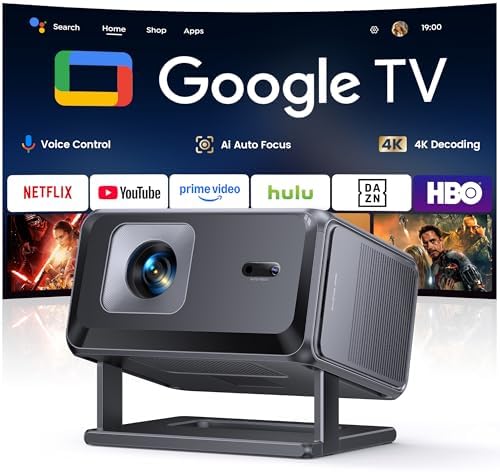 Projector 4K 【Google TV/Official Apps/Auto Focus/Keystone】Portabl...