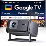 【Built-in Google TV】Smart 4K Projector for Home Cinema, Native 1080P Portable Short-Throw Projector with Apps, Auto Focus & 6D Keystone, WiFi 6 Bluetooth 5.3 Movies Projectors for Bedroom, Outdoor