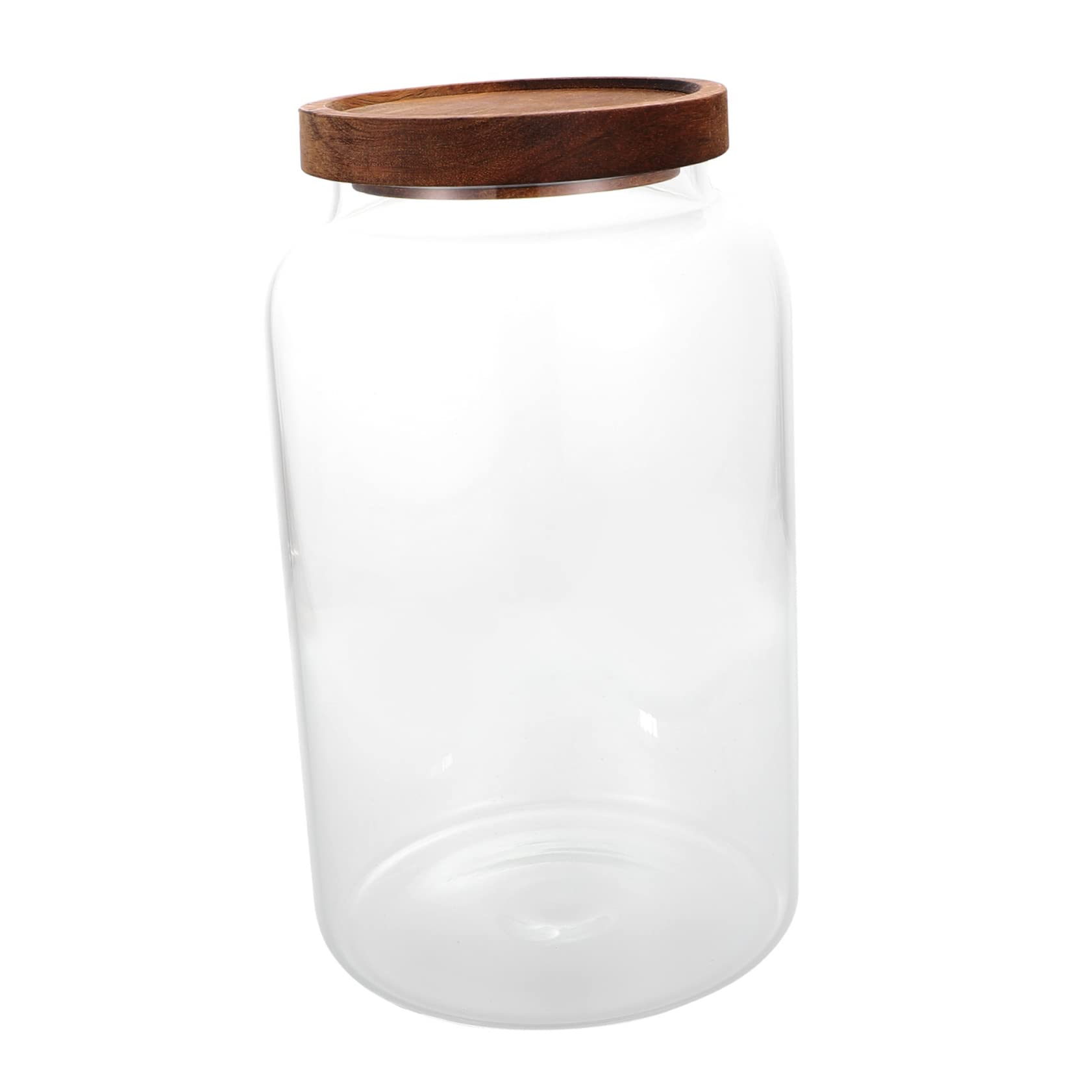 Ciieeo Küchen Vorratsglas Aus Hochwertigem Glas Mit Luftdichtem Holzdeckel Transparentes Vorratsgefäß Für Tee Getreide Und Lebensmittelaufbewahrung Stabiles Aufbewahrungsglas Für Haushalt