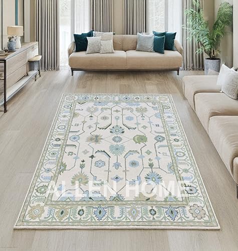 Tapete Alfombra Lana AH Allen Home 8x10 Verde y Beige miniatura 2