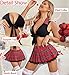 Avidlove School Girl Lingerie for Women Sexy Cosplay Lingerie Set Two Piece Teacher Roleplay Costumes with Mini Skirt(Black M)