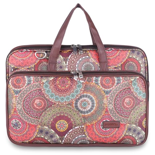 Image of Protecta Stride Floral Printed Laptop Messenger Bag for Men and Women for Office 16 inch Use Macbook Office Briefcase Bag Print Padded Sleeve Straps Durable Design Lightweight 18L Ethnic Print