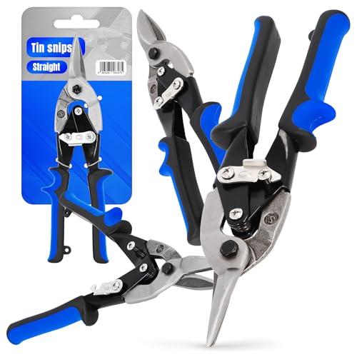 Lamiera Forbici Taglio Dritto 10'' Cesoie Taglierina Metallo Impugnatura Ergonomica Chiusura di Sicurezza Lattoniere Professionali Robustezza
