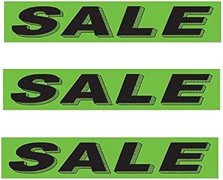 Car Dealer Vinyl Windshield Slogan Stickers - 3 Dozen (36 Piece) Chartreuse Window Sign Stickers for Car Lots (Sale)
