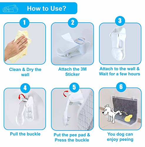 Image of Dog Pee Pad Holder with Walls (6 Pack) for Small & Large Size Wee Wee Pad, Indoor Potty Training Pad Holder for Leg-Lifting Puppies (White)