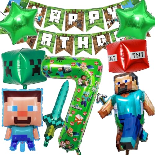 Happy Birthday Banner Birthday Balloons Foil Balloons Birthday Party Decoration Supplies Birthday Party Decorations (Green-7) (Green-7)