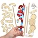 Produktbild Baker Ross AX121 Flip-Akrobat-Kits aus Holz, für Kinder, Kunst- und Bastelprojekte, 3 Stück, sortiert
