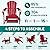 PLUUV Folding Adirondack Chair Set of 2, Hdpe All-Weather Patio Chairs with Cup Holder, Wooden Textured Fire Pit Chairs, Outdoor Chair for Poolside, Backyard, Deck?Red?