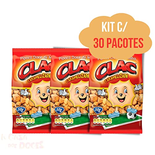 Pipoca Caramelizada Clac 50g Kit c/ 30 Pacotes