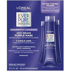 LOreal-Paris-EverPure-Ultra-Pigmented-Anti-Brass-Purple-Rinse-Out-Mask-for-Bleached-Blonde-or-Highlighted-Hair-3-Ounce L'Oreal Paris EverPure Ultra Pigmented Anti Brass Purple Rinse-Out Mask for Bleached, Blonde or Highlighted Hair, 3 Ounce