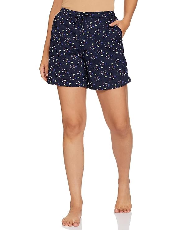 Image of Van Heusen Women's Cotton Lounge Shorts | Lightweight | Breathable Cotton | Relaxed fit | Printed | Comfortable Everyday Wear | Style 55501|Available in Pack of 1 & 2