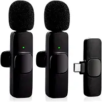 Microfone Sem Fio Tipo C Lapela Compatível com Android YouTube Live Entrevistas Gravações Premium