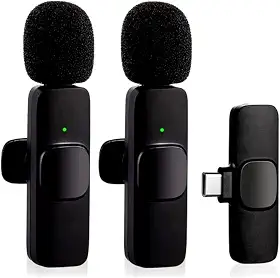 Microfone Sem Fio Tipo C Lapela Compatível com Android YouTube Live Entrevistas Gravações Premium