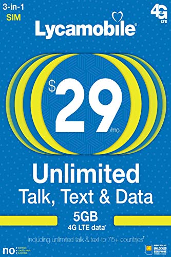 Lycamobile Prepaid Plans SIM Card Triple Cut Unlimited NATL Talk & Text to