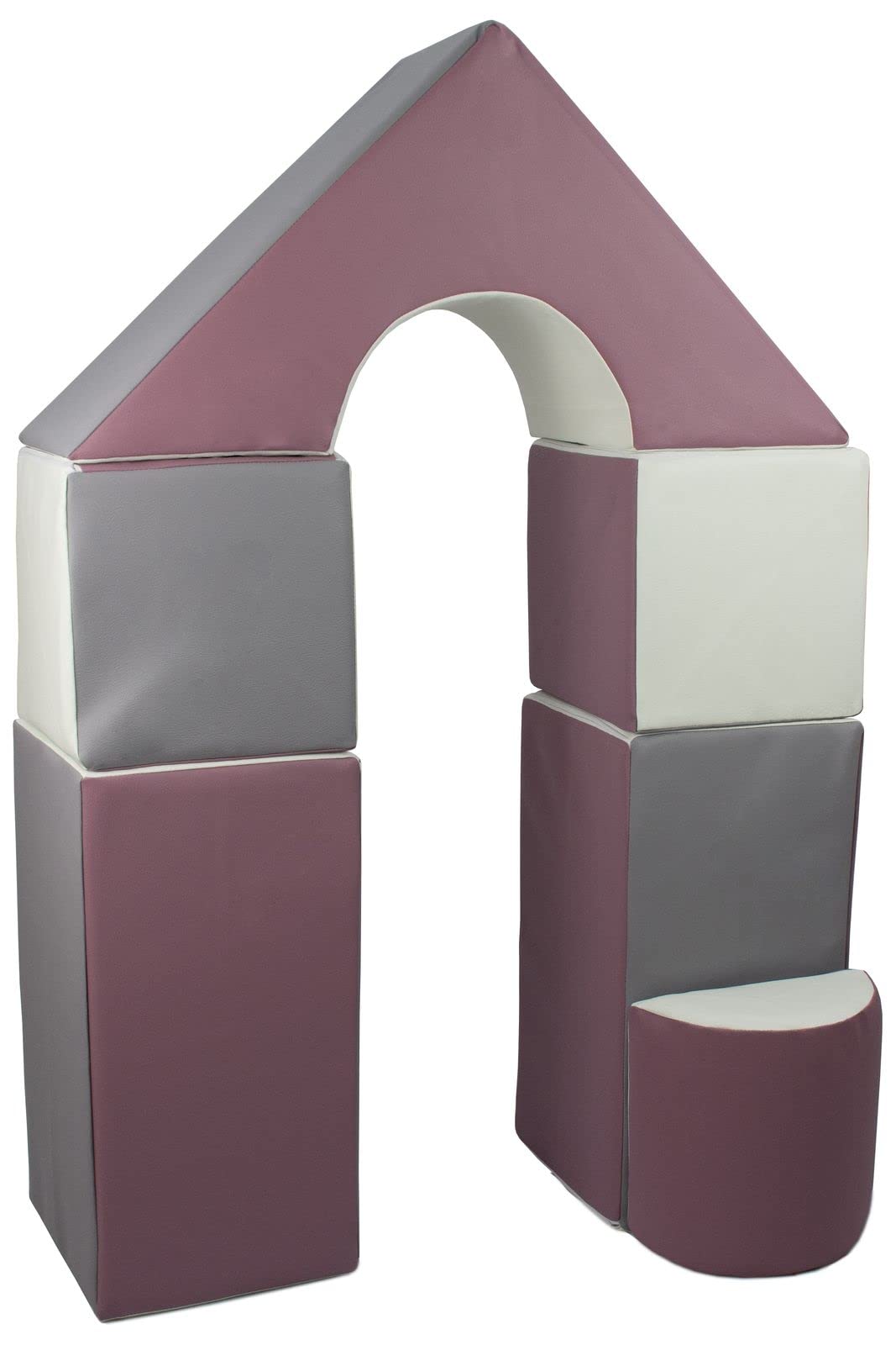 Velinda 6 pcs coloured,building blocks, soft,foam,children,kids, toy,nursery,playgroup (colour: white, grey, purple)
