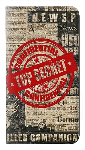 Samsung Galaxy A56 étui flip housse cuir text top secret art vintage