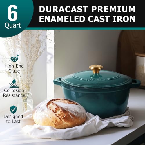 Image of Mueller DuraCast 6 Quart Enameled Cast Iron Dutch Oven Pot with Lid