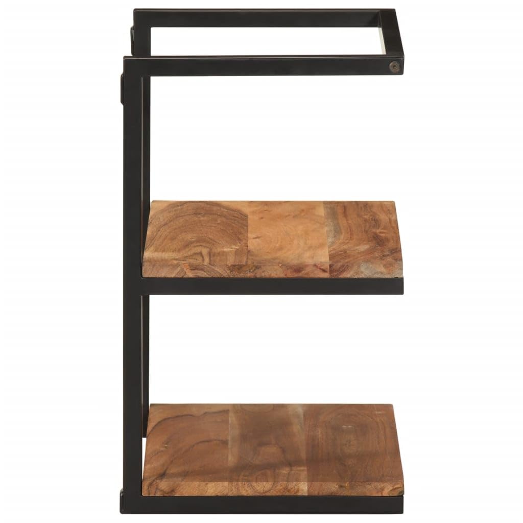 Estantería de pared de madera maciza de acacia y hierro, 40 x 30 x 50 cm, con espacio de almacenamiento y estante para muebles de baño, mueble de baño, armario para lavabo, armario con espejo