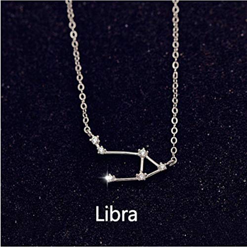 Preisvergleich Produktbild CKAWM Halskette Silber Sternzeichen Halskette Himmlische Personalisierte Schmuck Beste Freund Geschenk Konstellation Halskette
