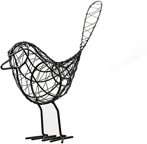 IMIKEYA Estatua de pájaro hecha a mano: estatuilla de pájaro de metal rústico decoración del hogar, decoración de mesa rústica, lindo pájaro,