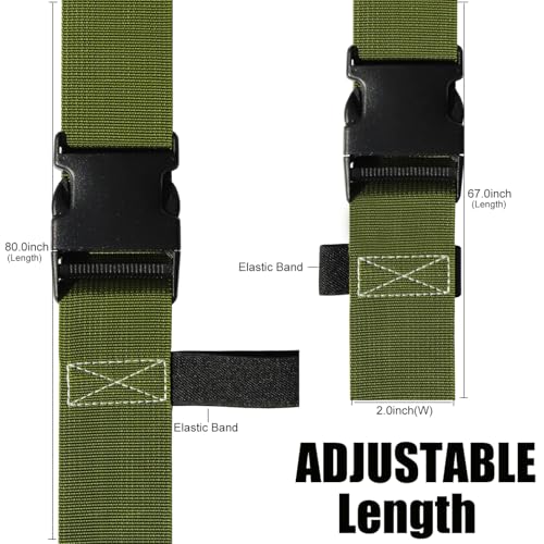 Image of Luggage Straps for Suitcases TSA Approved-2 Pack Bright Personalized Luggage Belt Strap for Suitcase /Carry On Bag Luggage Accessories for Travel (ArmyGreen)