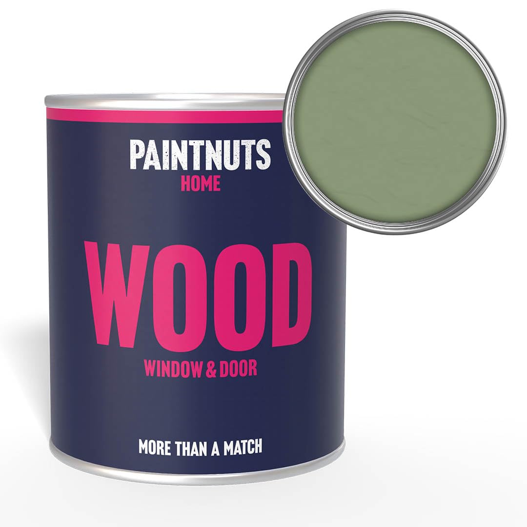 Paintnuts Wood Window Door Weatherproof Satin PaintPale Green 500Ml (Ral6021) from B&Q