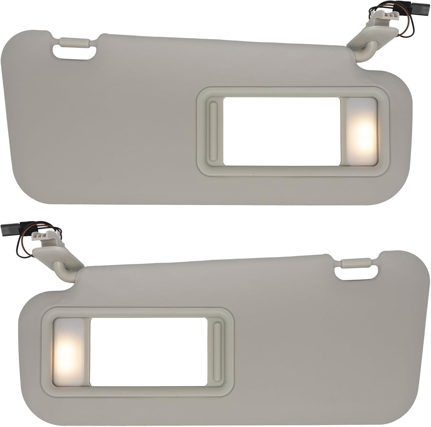 NHILES Left Driver & Right Passenger Side Sun Visor Compatible with Mazda 3 2010 2011 2012 2013 with Light, BBM2-69-320C-75 BBM3-69-320C-75 Beige